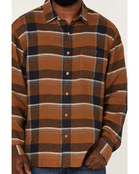 Image #3 - Pendleton Men's Linen Large Plaid Long Sleeve Button Down Western Shirt  , Brown, hi-res