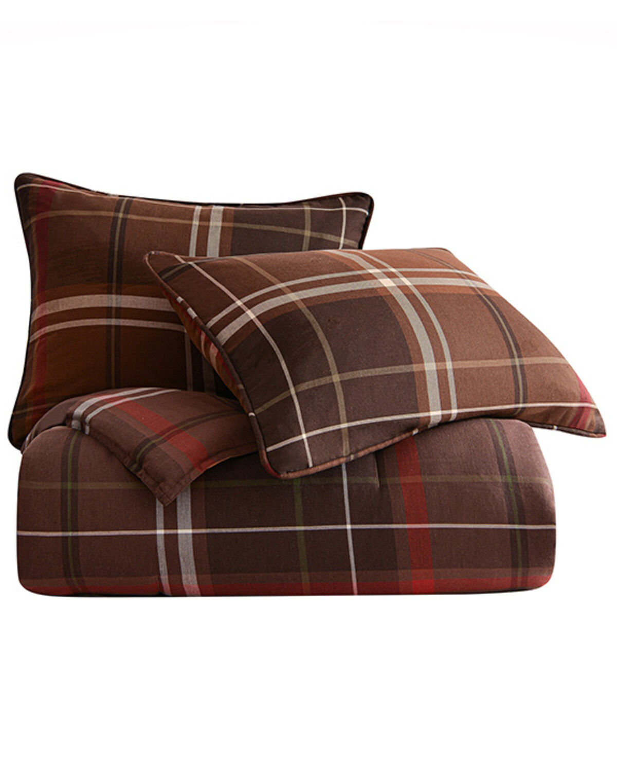 Image #1 - HiEnd Accents Jackson Plaid Print 3 Piece Duvet Cover Set - Queen Size, Brown, hi-res