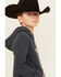 Image #2 - Wrangler Boys' Desert Logo Hooded Sweatshirt, Charcoal, hi-res
