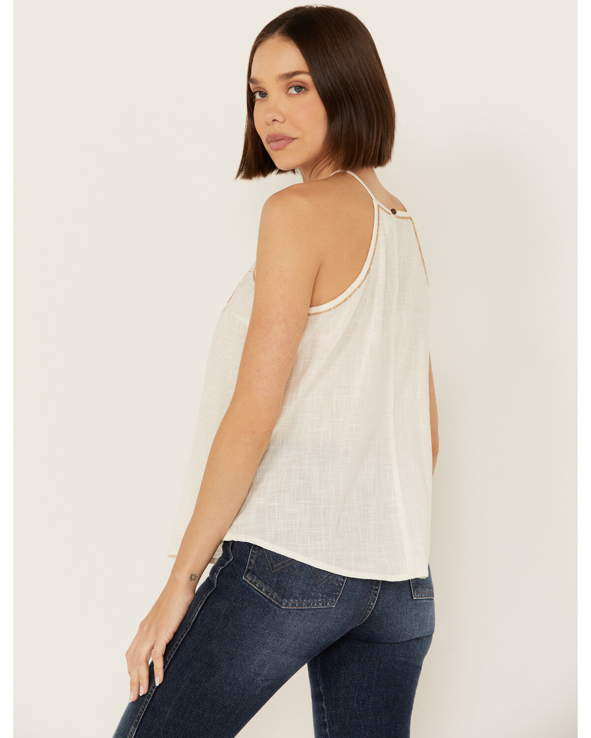 Image #4 - Shyanne Women's Embellished Halter Tank, Cream, hi-res