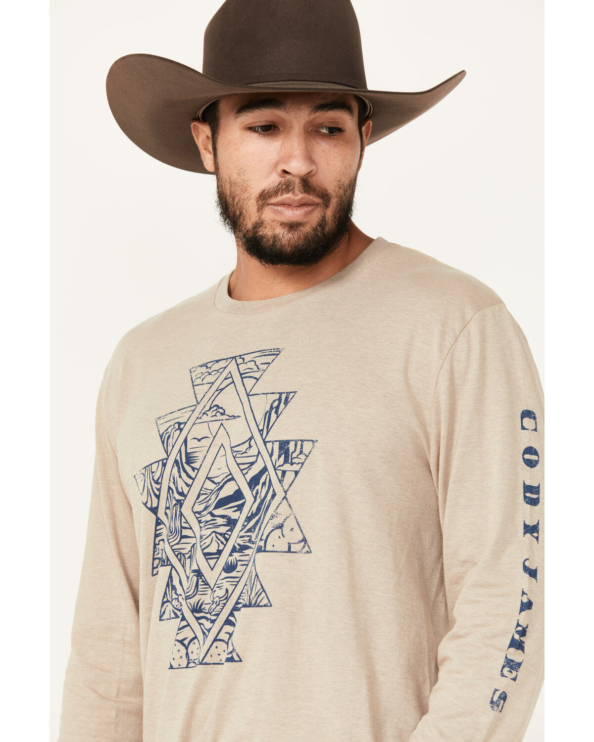 Image #2 - Cody James Men's Southwestern Scenic Long Sleeve Graphic T-Shirt, Tan, hi-res