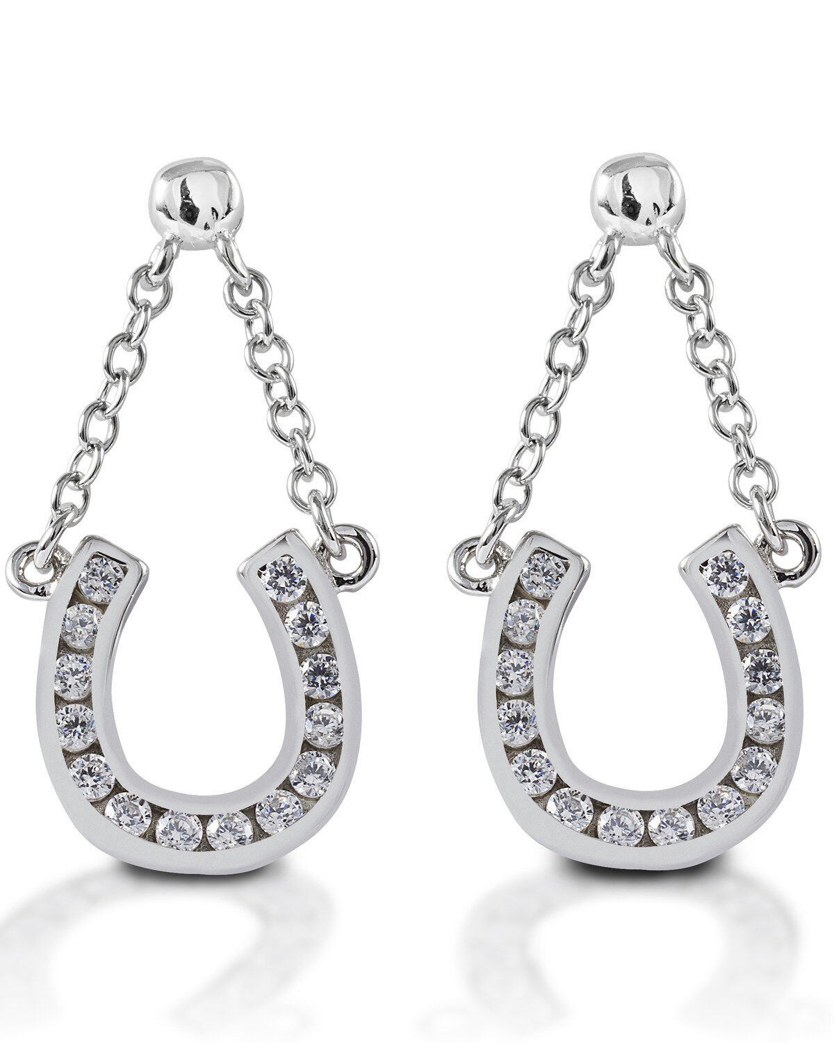 Kelly Herd Women's Horseshoe Dangle Earrings, Silver, hi-res