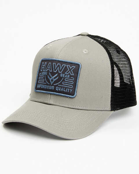 Hawx Men's Grey & Black Recreation Logo Patch Mesh-Back Ball Cap , Grey, hi-res