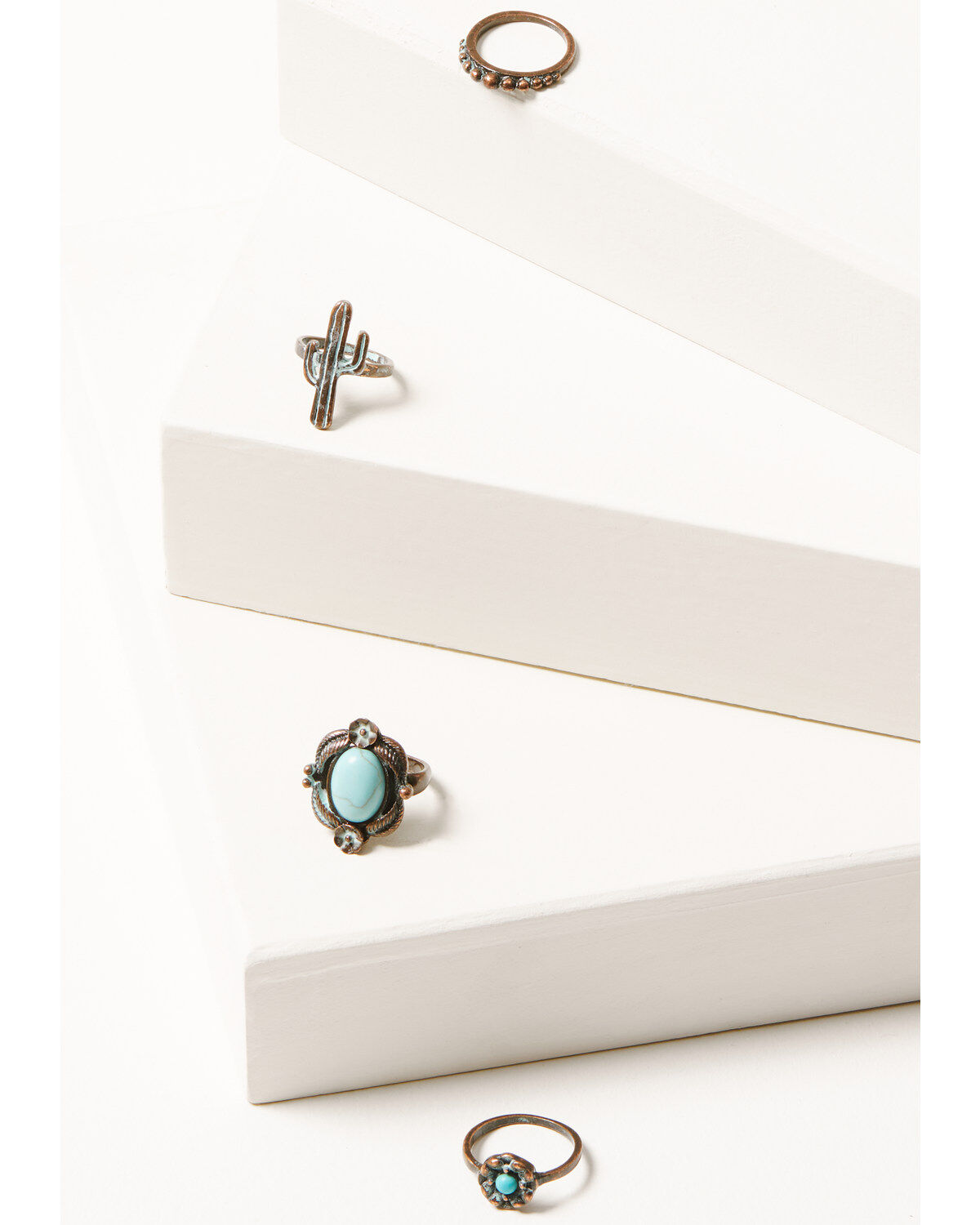 Image #1 - Shyanne Women's Bronze & Turquoise 4-Piece Ring Set, Rust Copper, hi-res