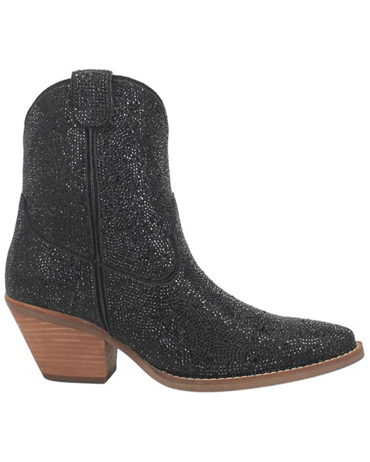 Image #2 - Dingo Women's Rhinestone Western Fashion Booties - Round Toe, Black, hi-res