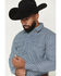 Image #2 - RANK 45&reg; Men's Twisted Geo Print Long Sleeve Snap Performance Western Shirt, Blue, hi-res