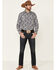 Image #2 - Rock & Roll Denim Men's Southwestern Striped Long Sleeve Snap Western Shirt, Black, hi-res