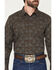 Image #3 - Gibson Trading Co Men's Groovin Floral Print Long Sleeve Snap Western Shirt, Dark Brown, hi-res