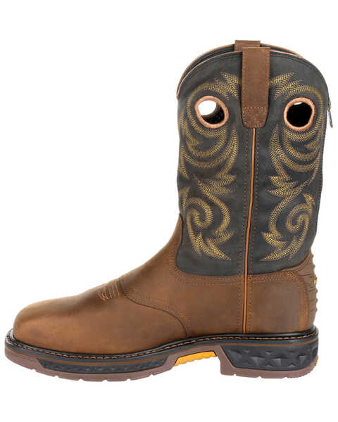 Image #3 - Georgia Boot Men's Carbo-Tec LT Waterproof Western Work Boots - Steel Toe, Black/brown, hi-res