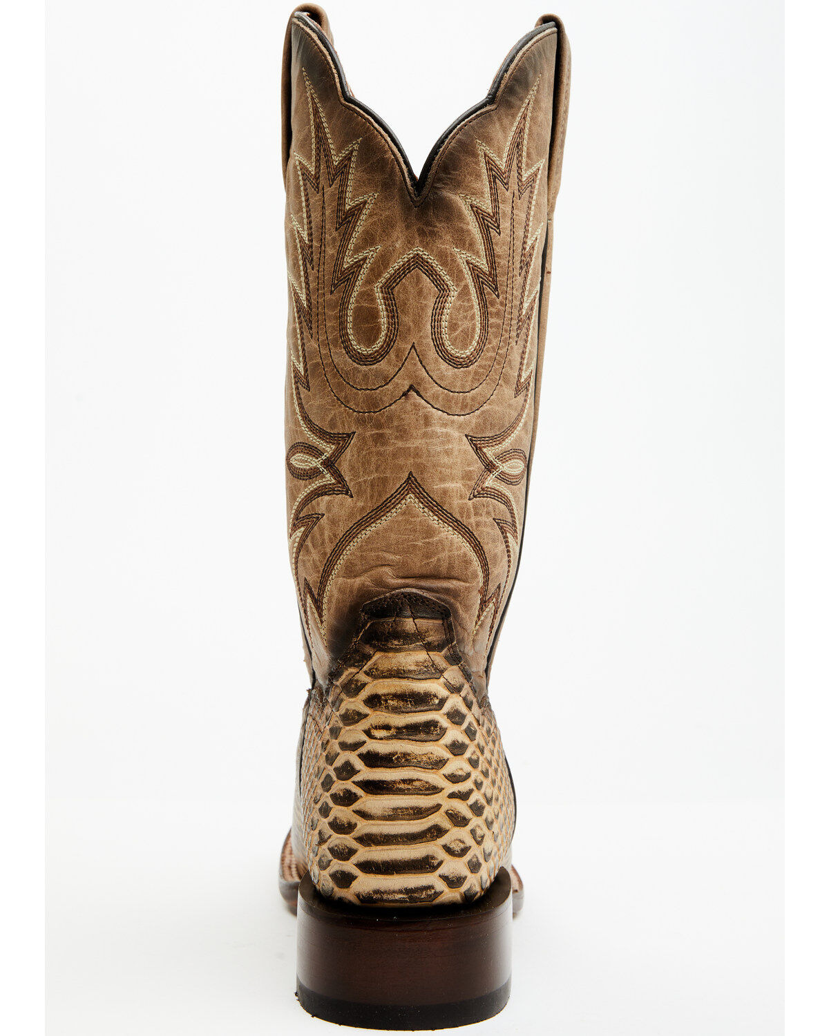 Image #5 - Dan Post Women's 12" Faux Python Western Boots - Broad Square Toe, Honey, hi-res