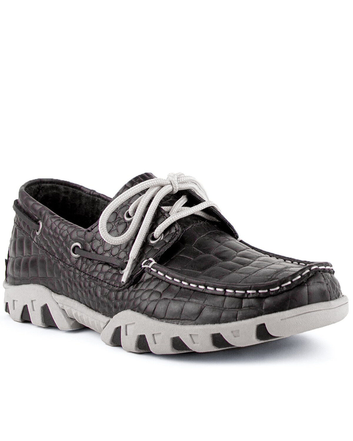 Image #1 - Ferrini Men's Croc Print Rogue Driving Shoes - Moc Toe, , hi-res