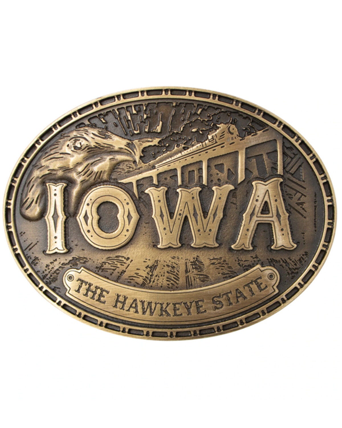Cody James Iowa Heritage Oval Buckle, No Color, hi-res