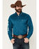 Image #1 - Ariat Men's Team Logo Solid Long Sleeve Button-Down Western Shirt, Teal, hi-res