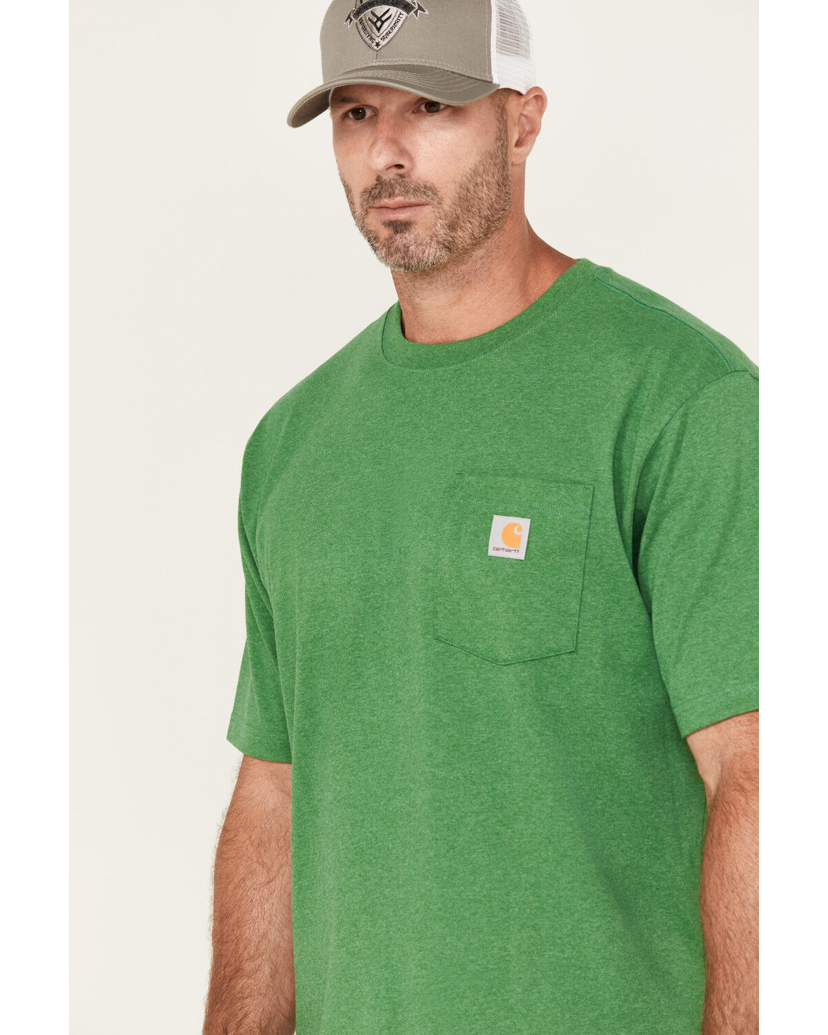 Image #2 - Carhartt Men's Loose Fit Heavyweight Short Sleeve Work T-Shirt, Loden, hi-res