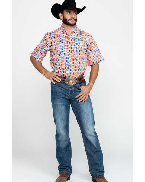 Image #6 - Wrangler 20X Men's Advanced Comfort Coral Aztec Print Long Sleeve Western Shirt , , hi-res