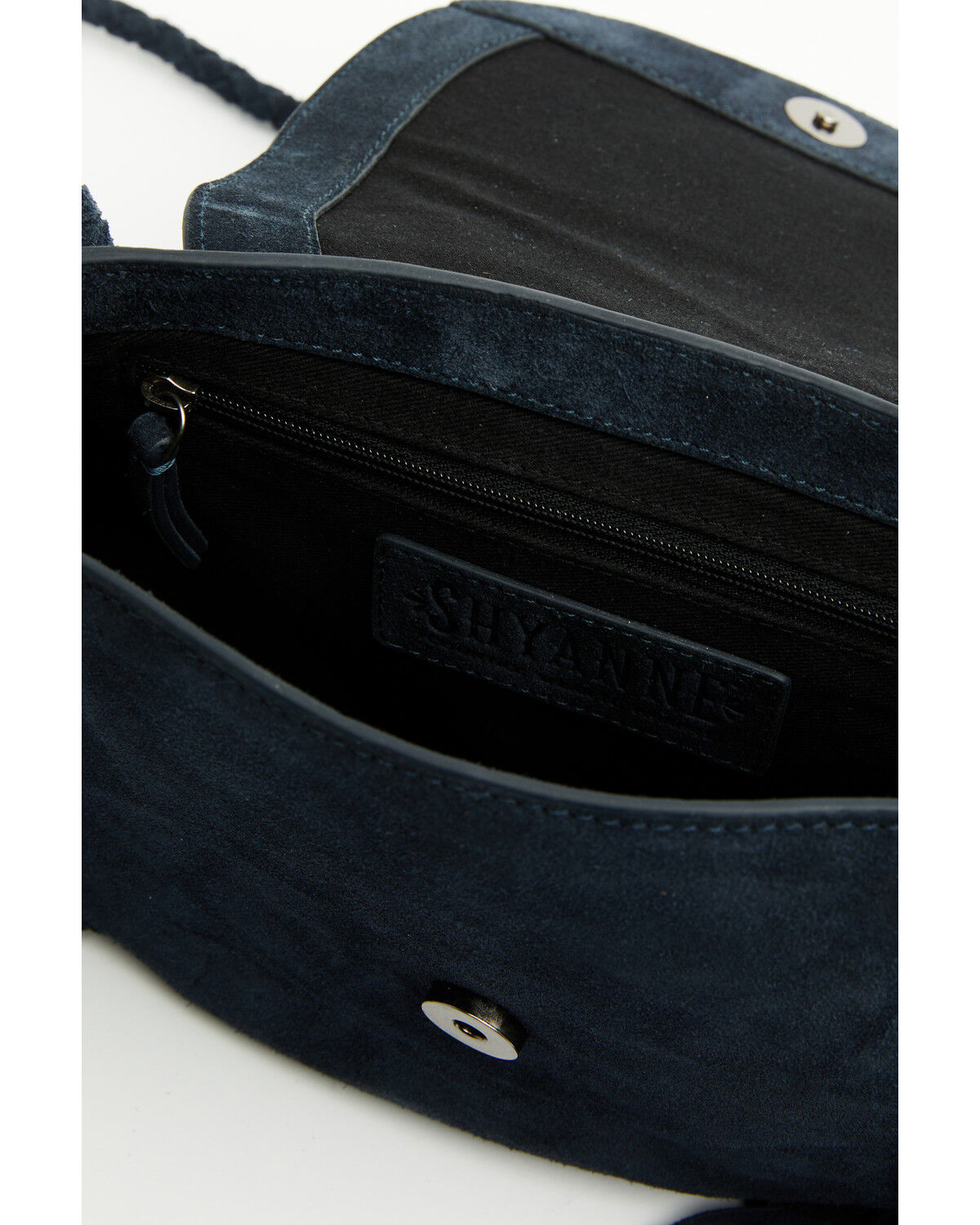 Image #4 - Shyanne Women's Belle Embroidered Fringe Suede Crossbody Bag, Navy, hi-res
