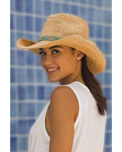 Image #2 - 'ale by Alessandra Women's Renegade Raffia Cowgirl Hat, Natural, hi-res