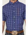 Image #3 - RANK 45® Men's Charge Small Plaid Print Button-Down Western Shirt, Blue, hi-res