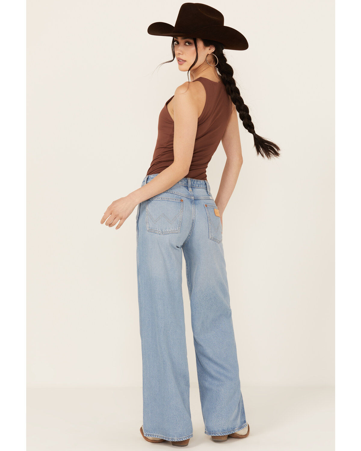 Image #3 - Wrangler Women's Medium Wash Worldwide Mid Rise Wide Leg Denim Jeans, Medium Wash, hi-res