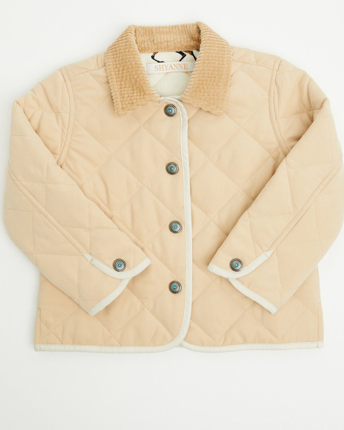 Shyanne Toddler Girls' Lilbet Quilted Concho Snap Jacket, Khaki, hi-res