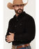 Image #2 - Cody James Men's Rusty Nail Solid Corduroy Long Sleeve Snap Western Shirt, Black, hi-res