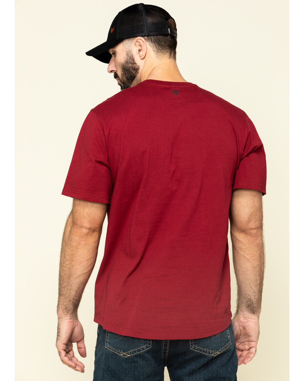 Image #2 - Hawx Men's Red Solid Pocket Short Sleeve Work T-Shirt - Big, Red, hi-res