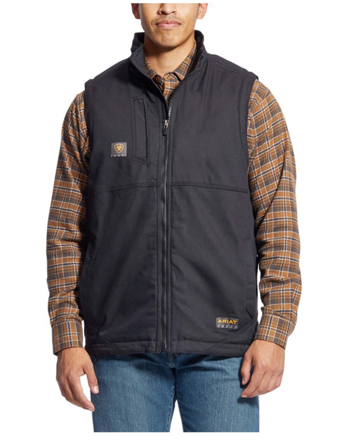 Ariat Men's Rebar DuraCanvas Work Vest - Big, Black, hi-res