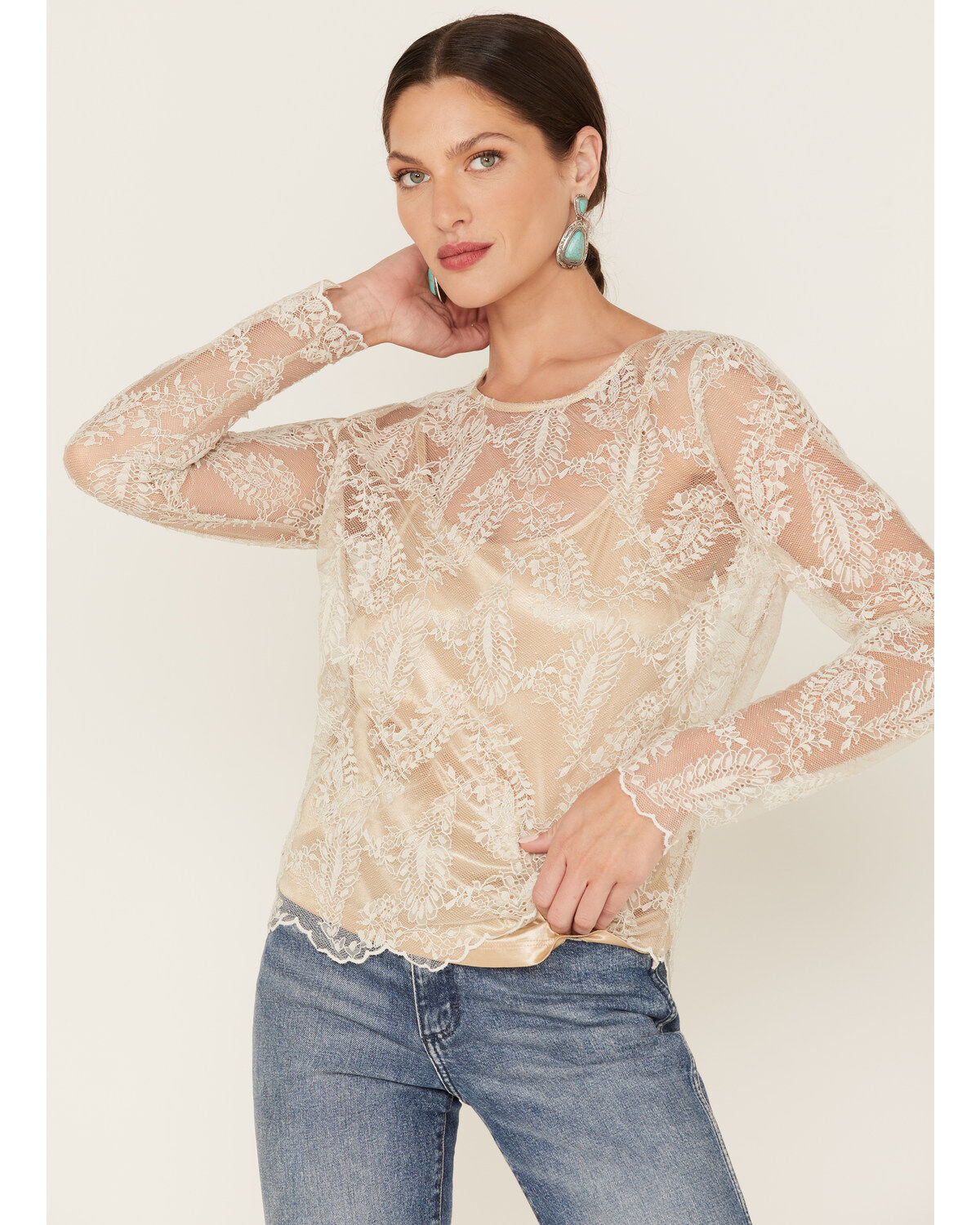 Image #1 - Shyanne Women's Two Tone Lace Layering Top, , hi-res