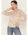 Shyanne Women's Two Tone Lace Layering Top, Sand, hi-res