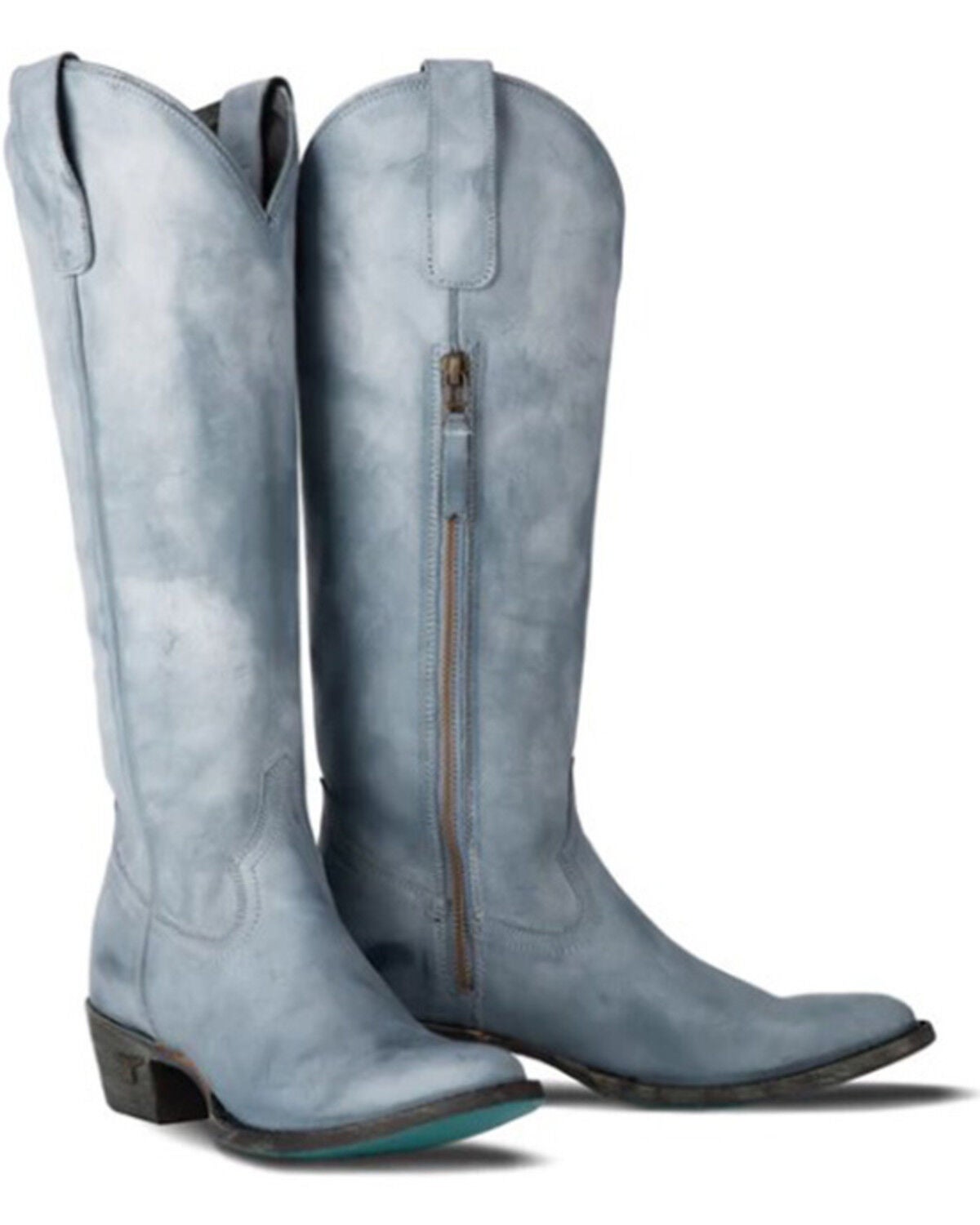 Lane Women's Plain Jane Tall Western Boots - Round Toe, Blue, hi-res