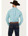 Image #4 - Ariat Men's Vincent Plaid Print Logo Long Sleeve Button-Down Western Shirt, Turquoise, hi-res