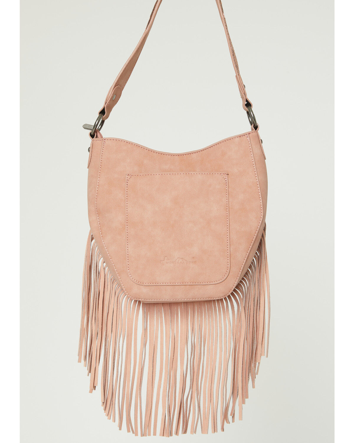 Image #3 - Montana West Women's Tooled Fringe Hobo Shoulder Bag, Dark Pink, hi-res