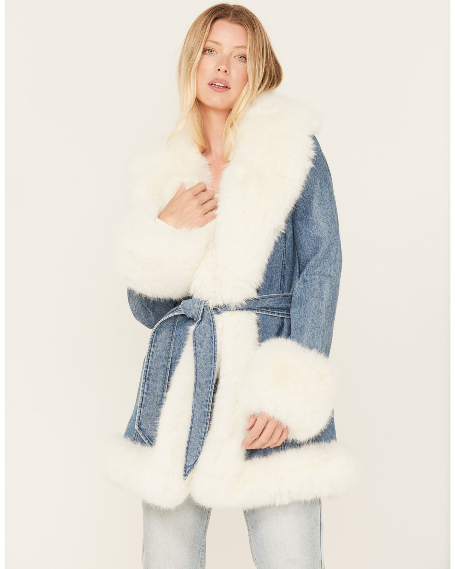 Urban exploration hey mama faux fur trim hood parkina coat sale