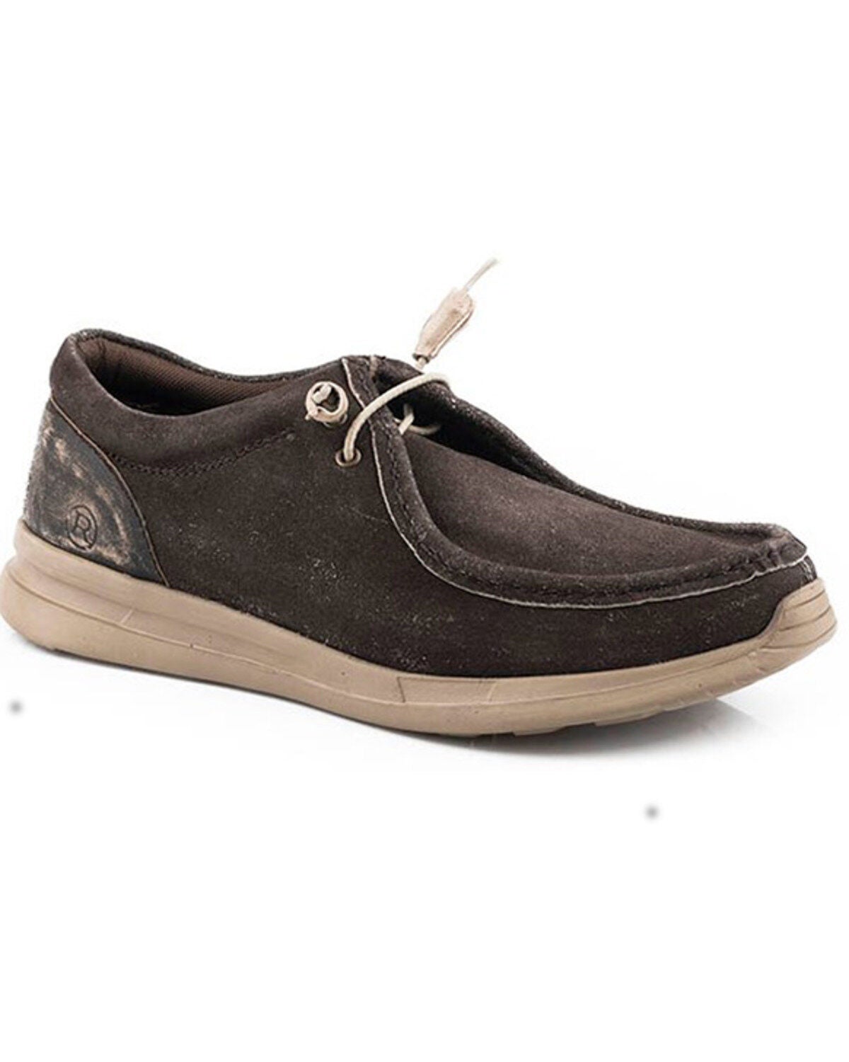Roper Men's Chillin Low Eyelet Chukka Slip-On Casual Leather Shoes, Brown, hi-res