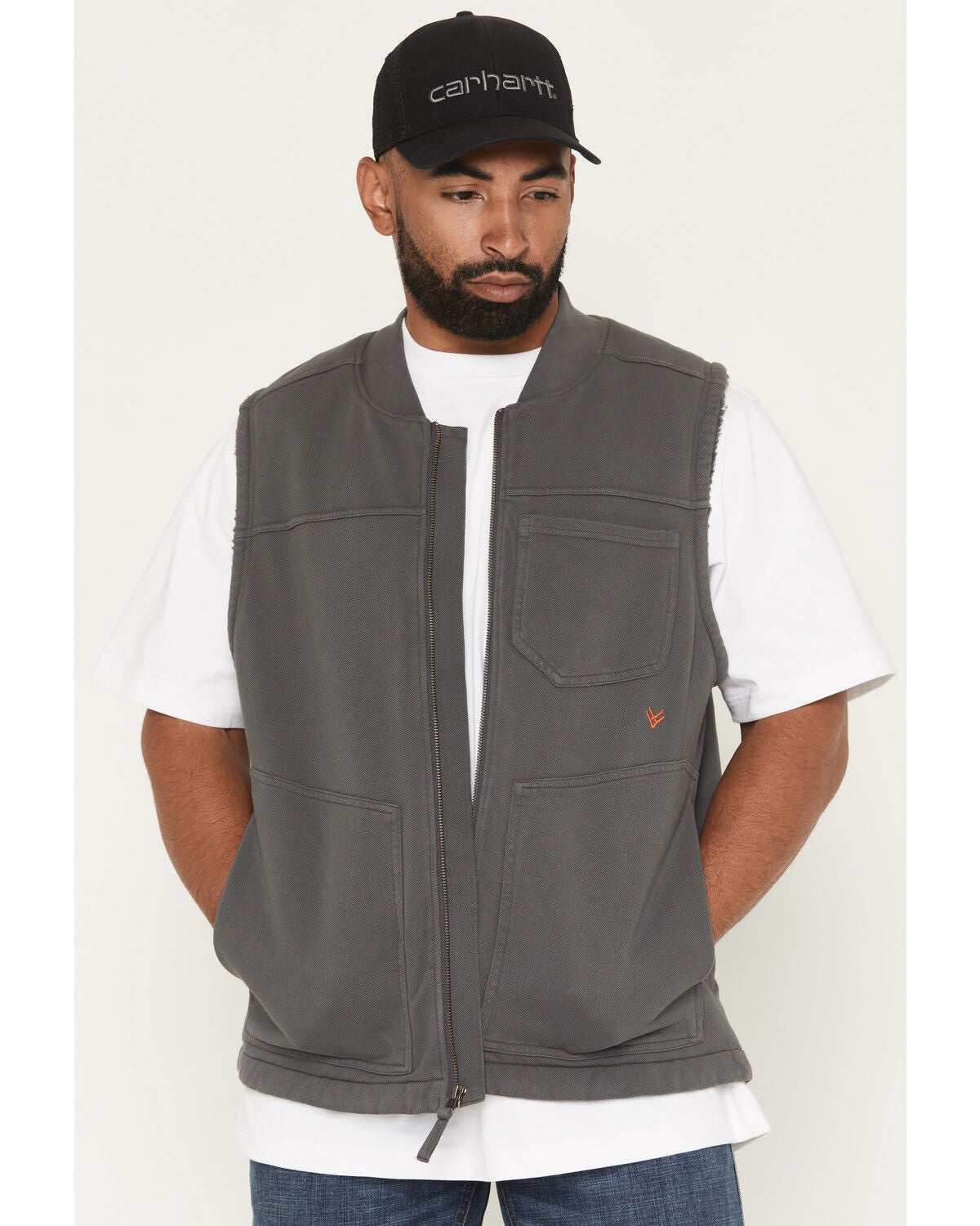 Hawx Men's Union Sherpa Lined Fleece Vest, Charcoal, hi-res