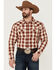 Image #1 - Blue Ranchwear Men's Red Plaid Long Sleeve Snap Western Shirt, , hi-res