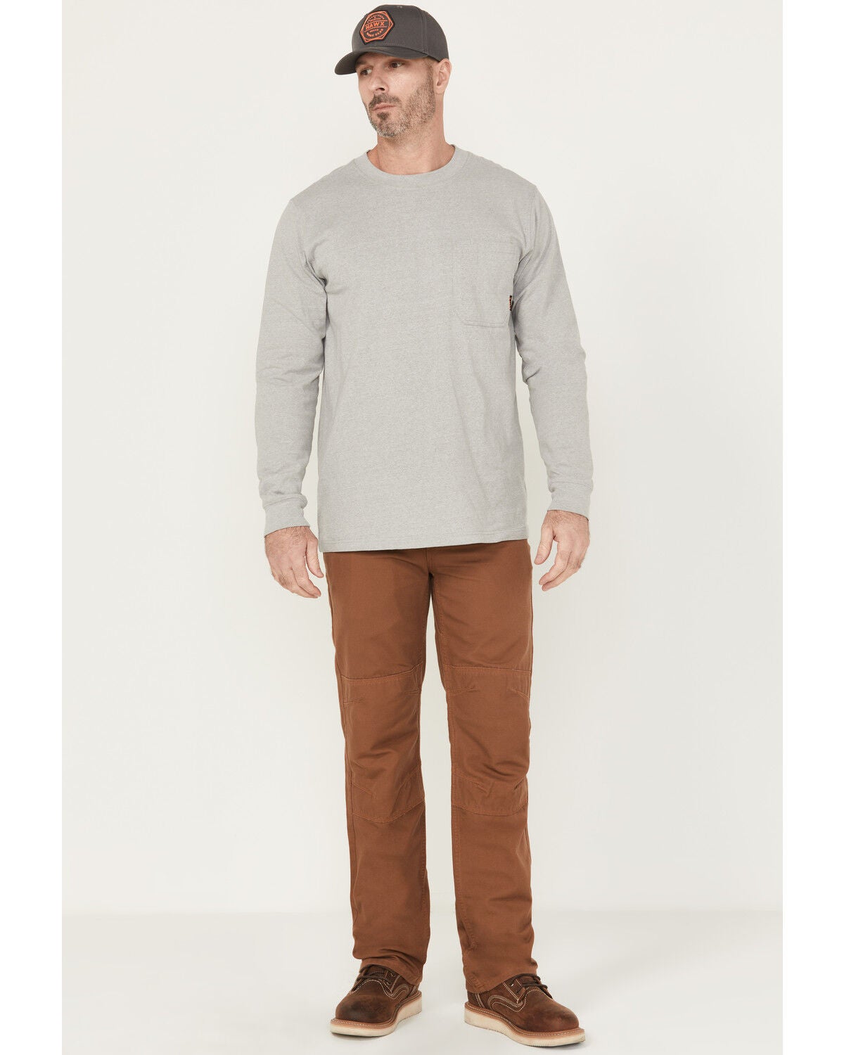 Hawx Men's FR Double Front Straight Canvas Pants, Medium Brown, hi-res