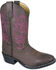 Image #1 - Smoky Mountain Toddler Girls' Monterey Western Boots - Round Toe, Brown, hi-res
