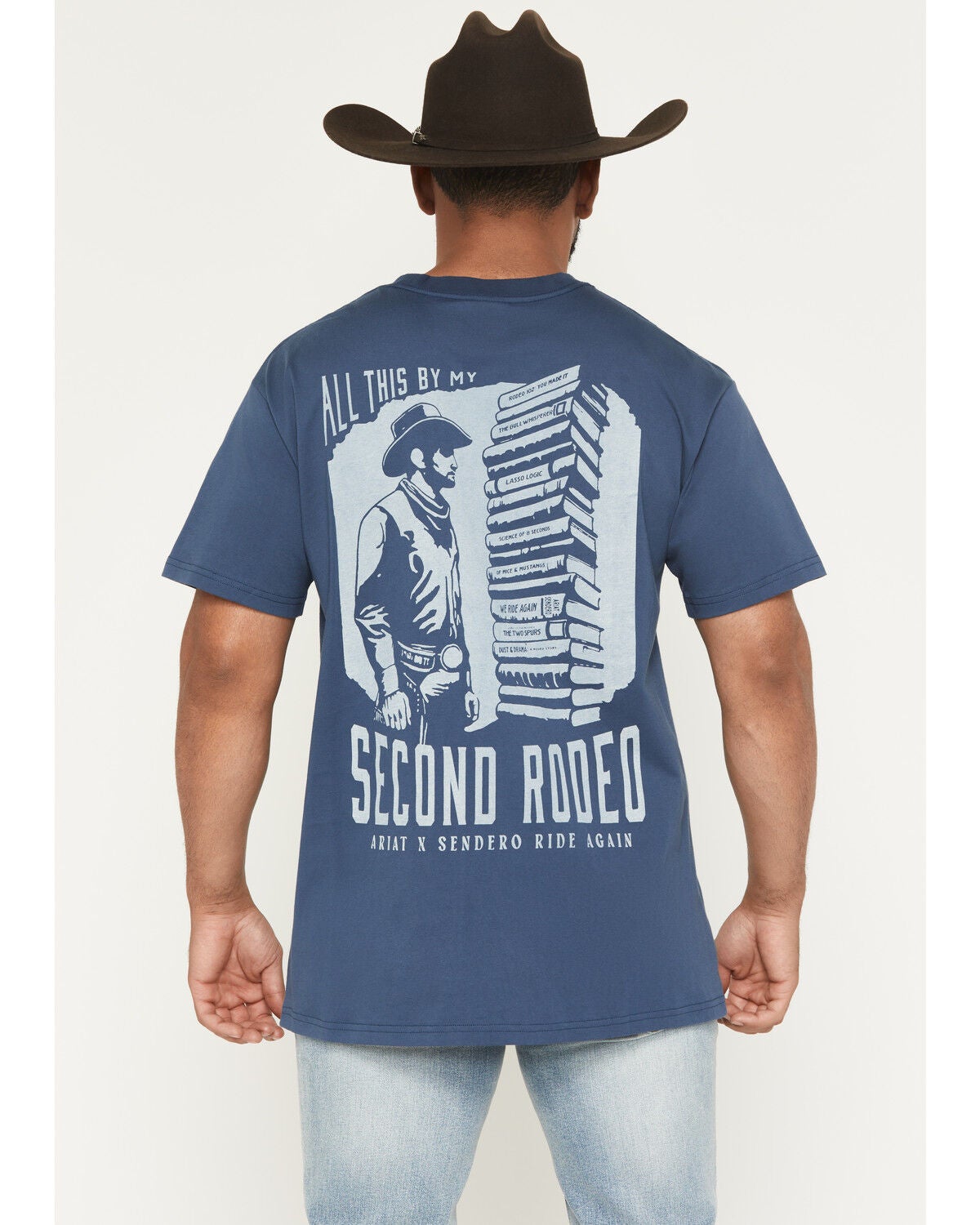 Ariat X Sendero Men's Second Rodeo Short Sleeve Graphic T-Shirt, Blue, hi-res