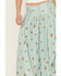 Image #2 - Rock & Roll Denim Women's Floral Print Button-Down Midi Skirt, Aqua, hi-res