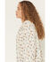 Image #2 - Wild Moss Women's Floral Print Long Sleeve Elastic Hem Peasant Top, Ivory, hi-res