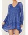Beyond The Radar Women's Long Sleeve Knit Mini Dress, Blue, hi-res