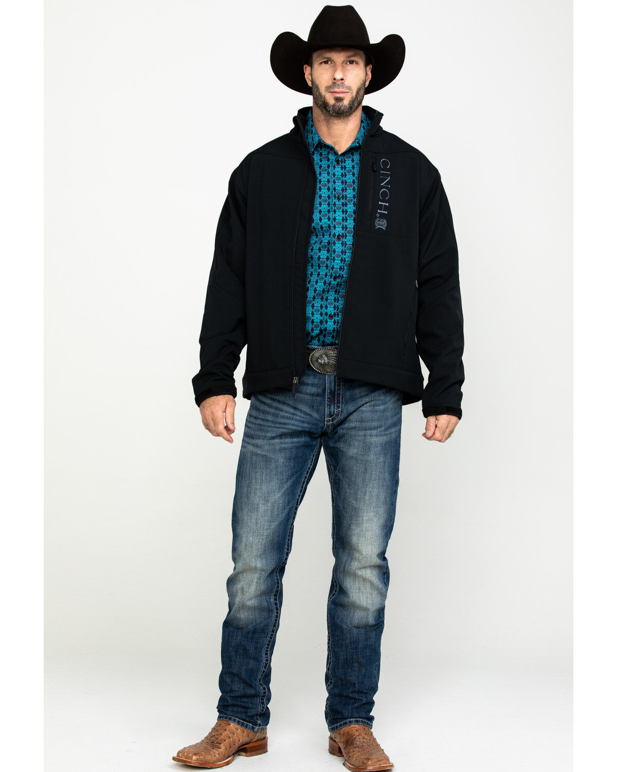 Image #6 - Cinch Men's Black Softshell Bonded Jacket, , hi-res