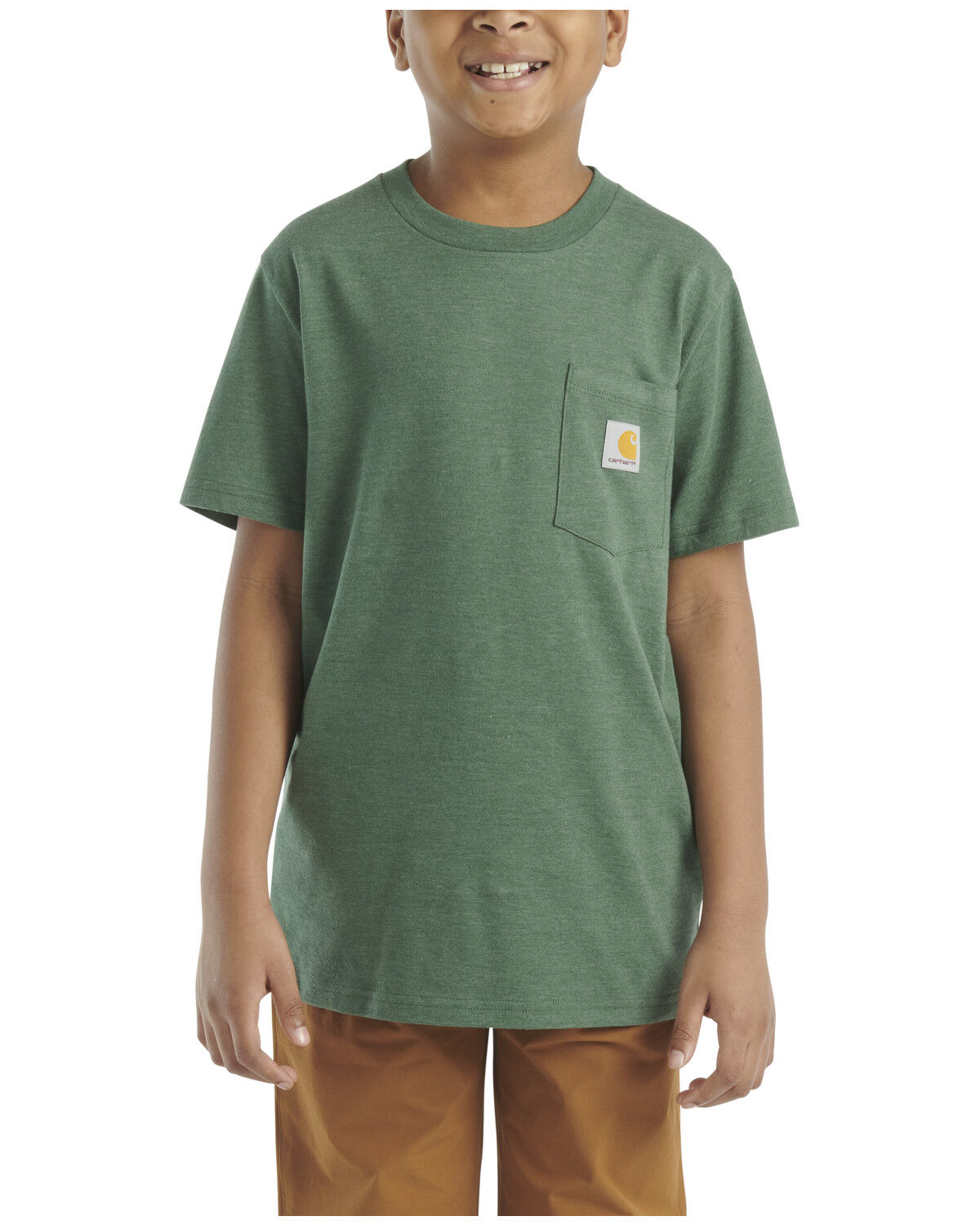 Carhartt Little Boys' Solid Logo Short Sleeve Pocket T-Shirt, Green, hi-res