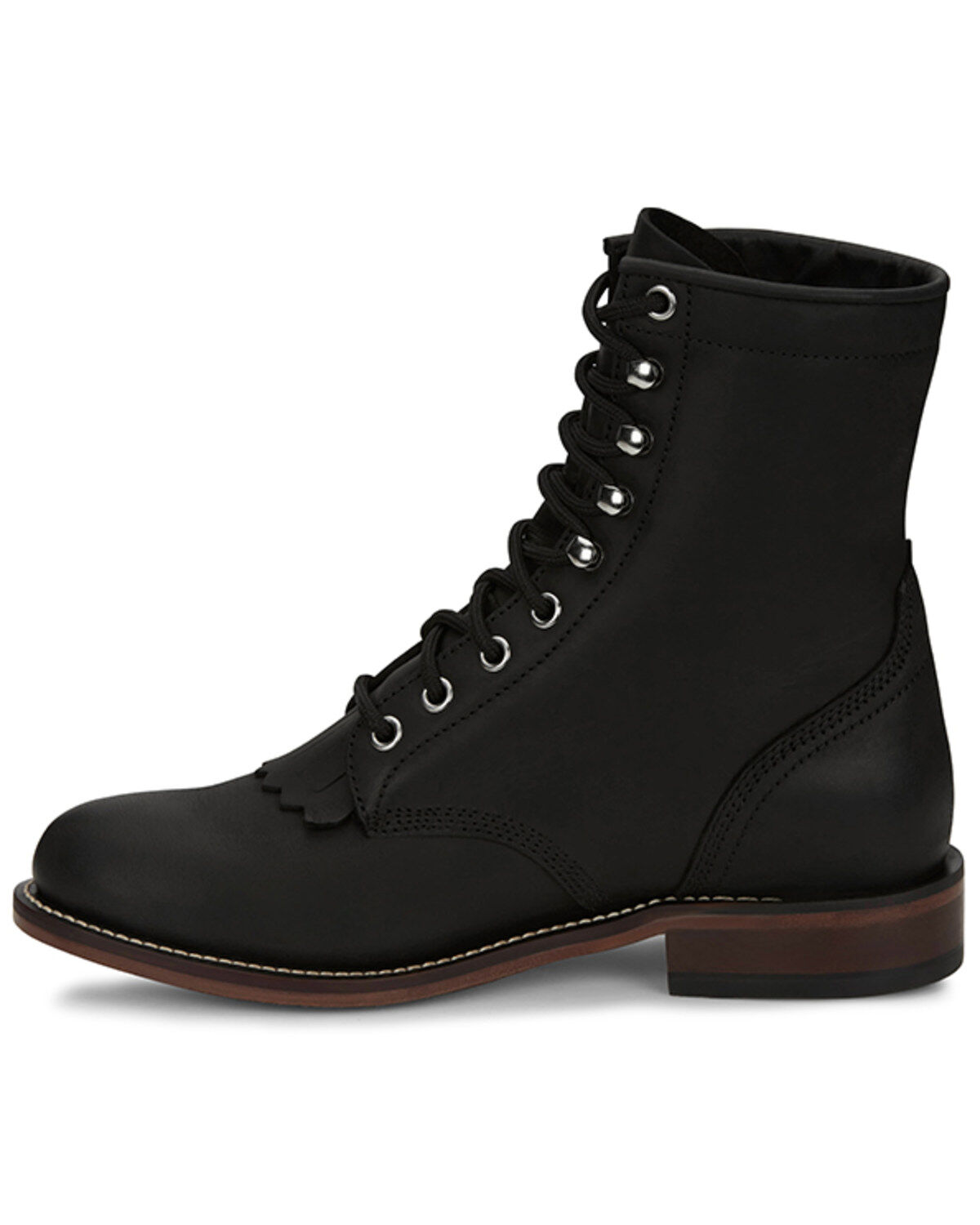 Image #3 - Justin Women's McKean Lace-Up Boots - Round Toe, Black, hi-res