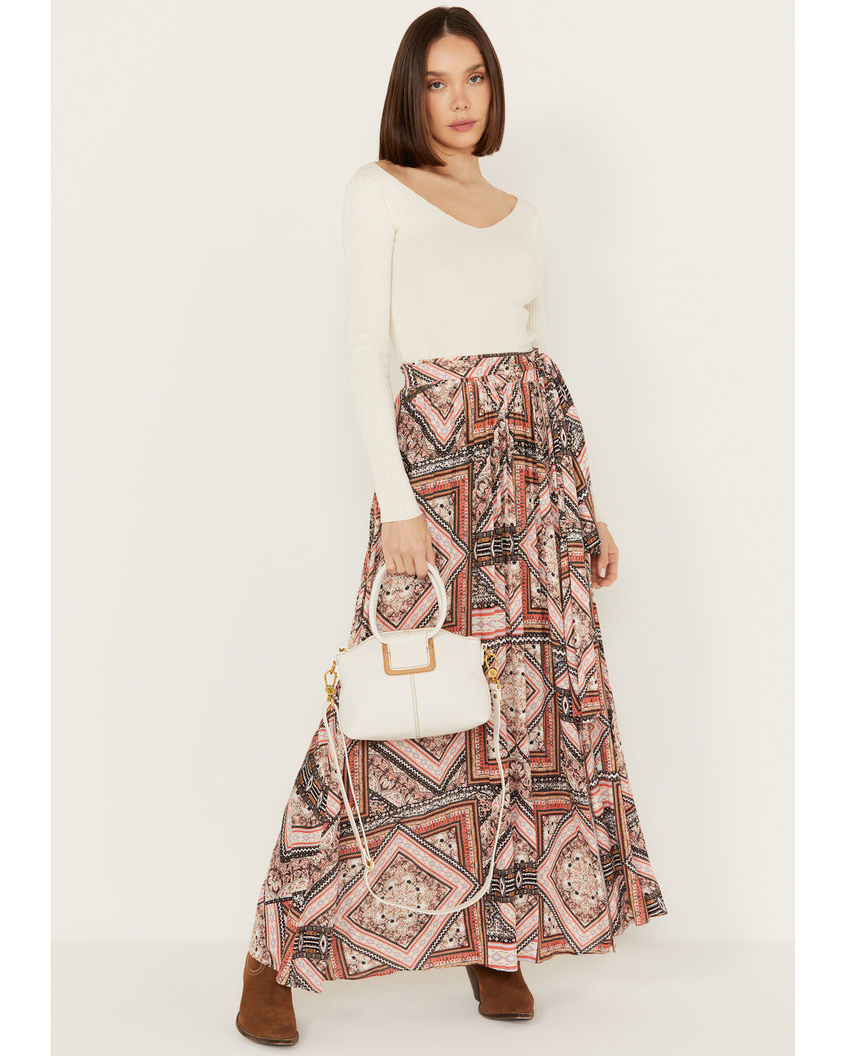 Image #1 - Hobo Women's Sheila Top Zip Crossbody Bag, White, hi-res
