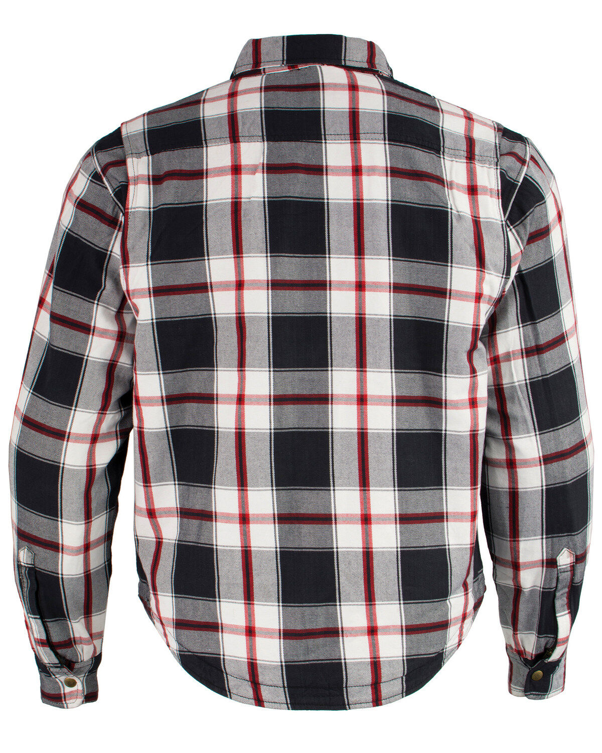 Image #3 - Milwaukee Performance Men's Aramid Reinforced Plaid Flannel Biker Shirt - Big & Tall, Black/red, hi-res