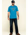 Image #6 - Hawx Men's Teal Fractal Camo Logo Graphic Work T-Shirt, Teal, hi-res