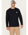 Image #1 - Carhartt Men's Force Relaxed Midweight Long Sleeve Pocket T-Shirt, Navy, hi-res