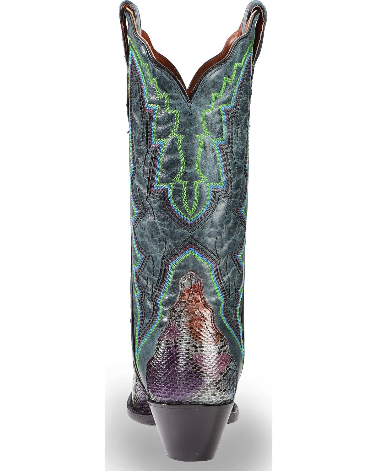 Image #7 - Dan Post Women's Painted Belly Python Triad Cowgirl Boots - Snip Toe, , hi-res
